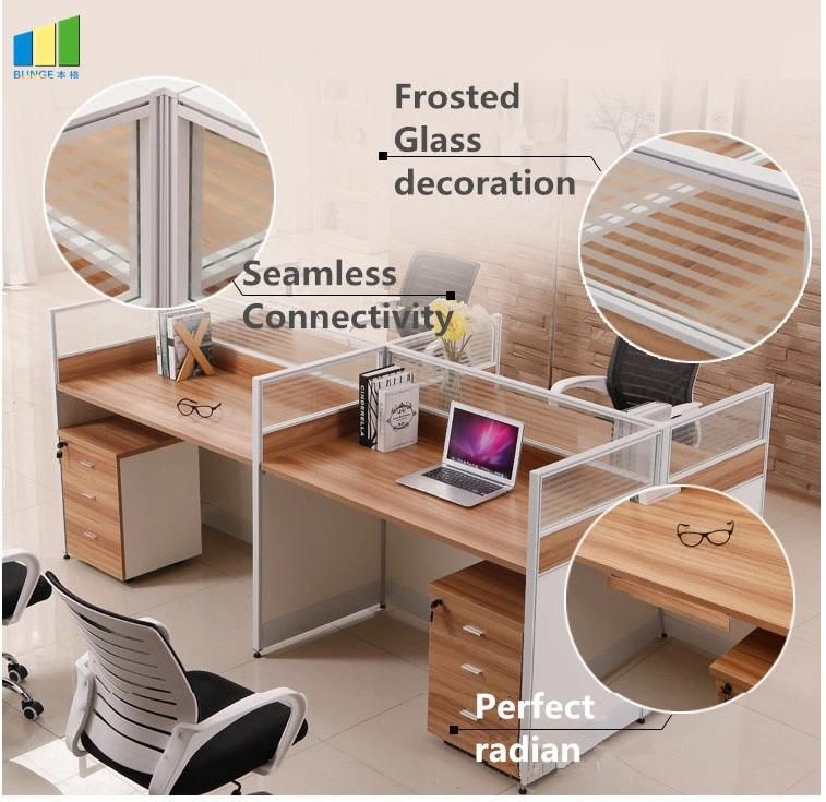 Modern Office Furniture Desk 4 Seater L Shape Workstation