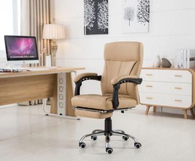 Low Back Leather Office Chair with Leg Rest