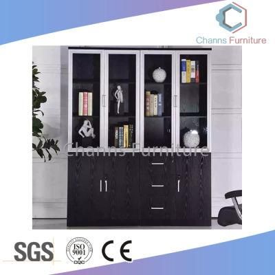 Popular 4 Doors Black Office Furniture Wooden File Cabinet (CAS-FC31413)