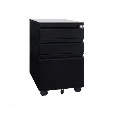 Office Use Under Table Metal Filing Cabinet 3 Drawer Mobile Pedestal