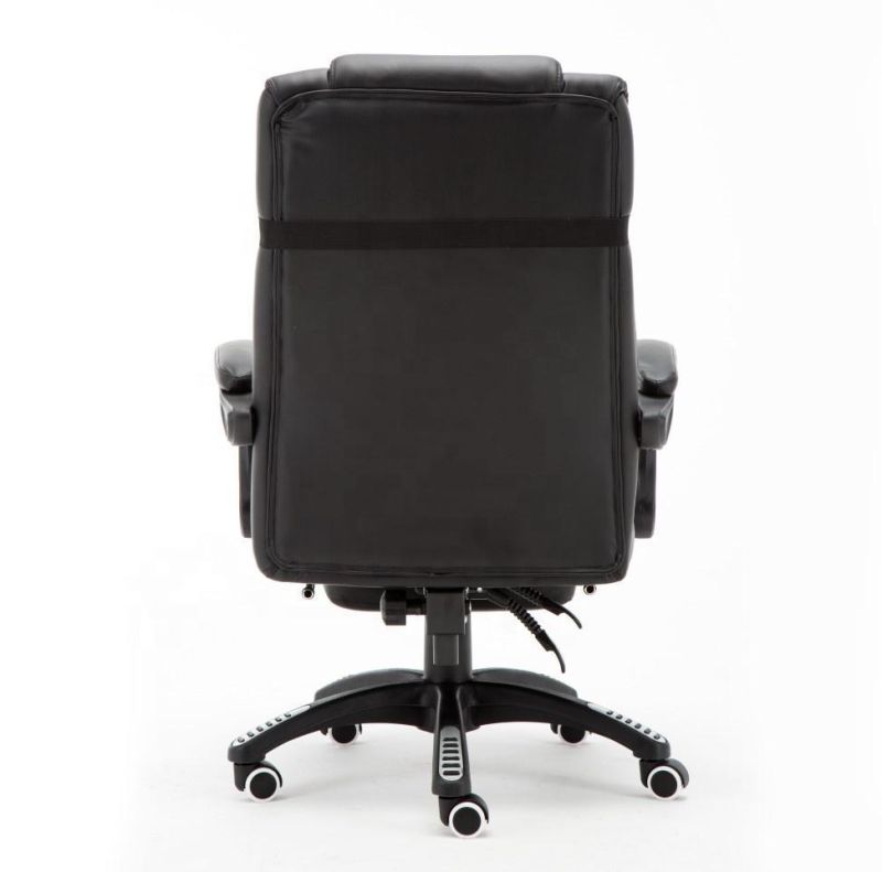 Adjustable Height Leather Reclining Swivel Office Chair with High Back