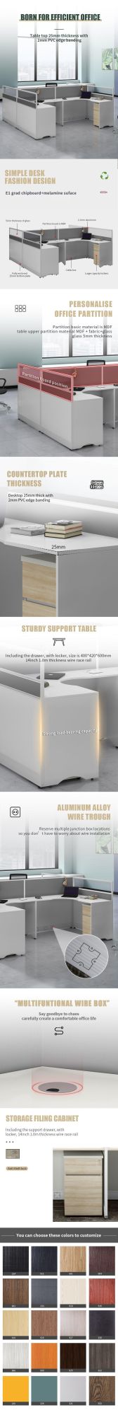 High Quality Modular Partition Cubicle Computer Desk Office Work Table