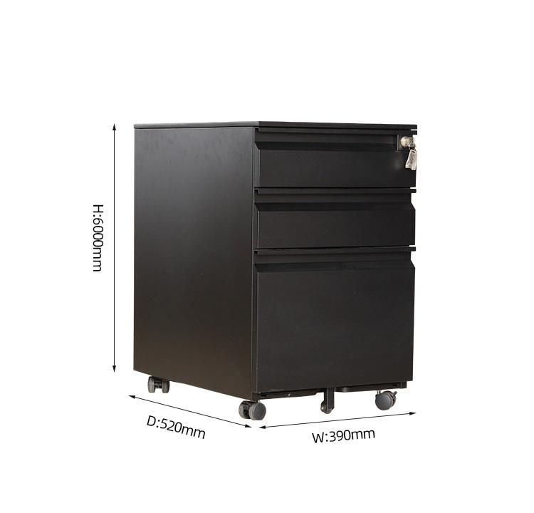 Salable Market 3 Drawer Pedestal Metal Filing Cabinet