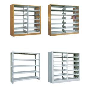 Factory Double Side Metal Library Bookshelf with 6 Shelves
