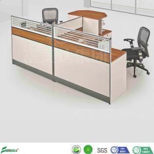 Modern Solid MFC Panel Wood Furniture L Shape Office Glass Partition Workstation