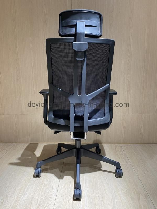 Executive Mesh Back Nylon Caster Synchronised Meachanism Black Base Headrest Available Manager Office Chair