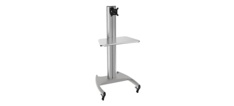 Mobile Computer Workstation Single Monitor 10-24" with Power Rail