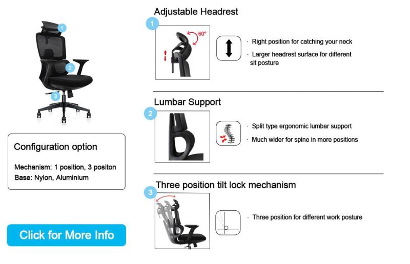 3 Position Locking Mechanism Executive Office Chair Work From Home