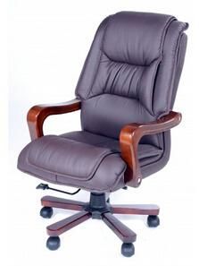 Wood Base Executive Chair Leather Office Chair