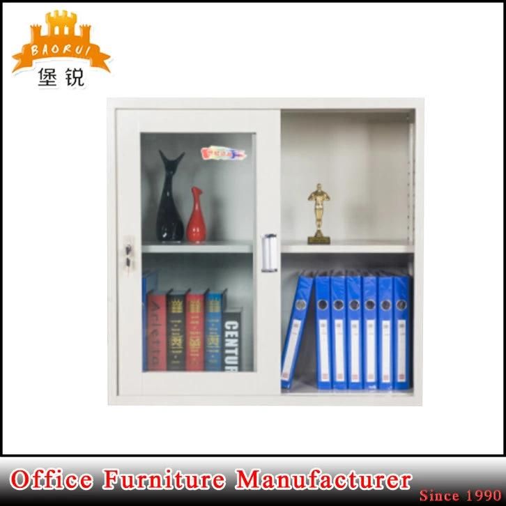 Two Sliding Glass Door Cupboard Office Furniture Metal Filing Cabinet