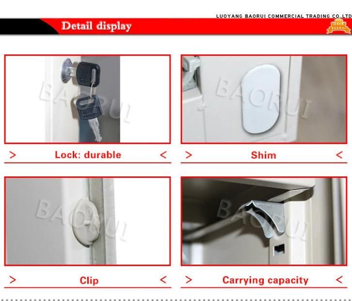 Half Sliding Glass Door Lock Design 4 Door Steel Used in Office Metal Cabinets Cupboard for Sale