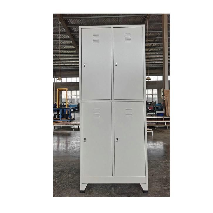 Fas-027 Kd Steel Furniture Metal Locker Cabinet 4 Doors for Gym Steel Commercial Clothes Storage Locker