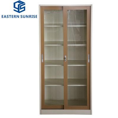 Office Use Detachable Glass Sliding Door Steel Filing Cabinet