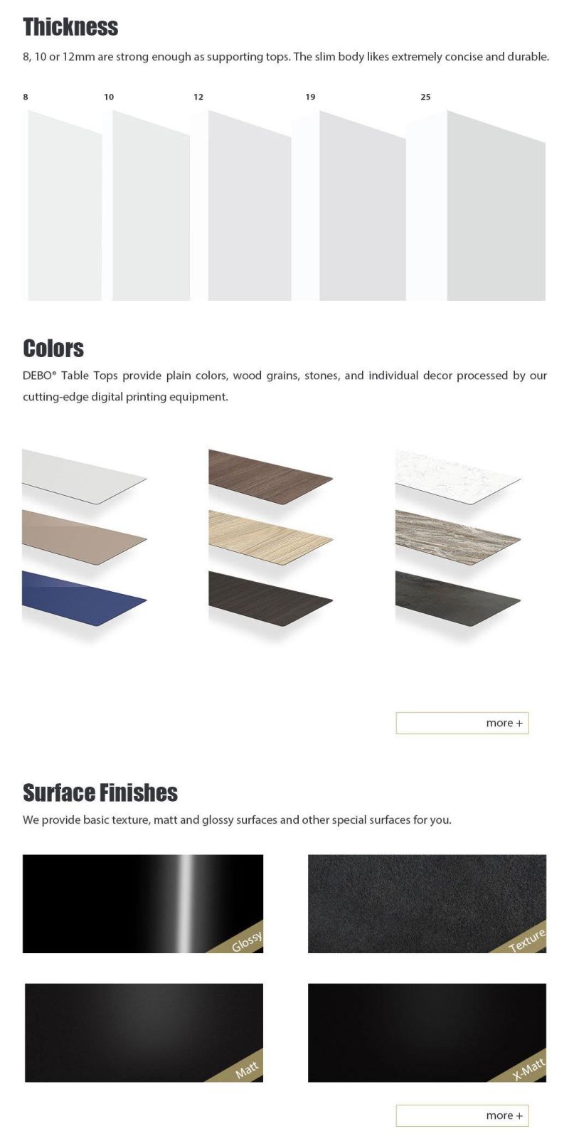 Office Furniture Debo Colorful Various Surface HPL Compact Laminate Table Office