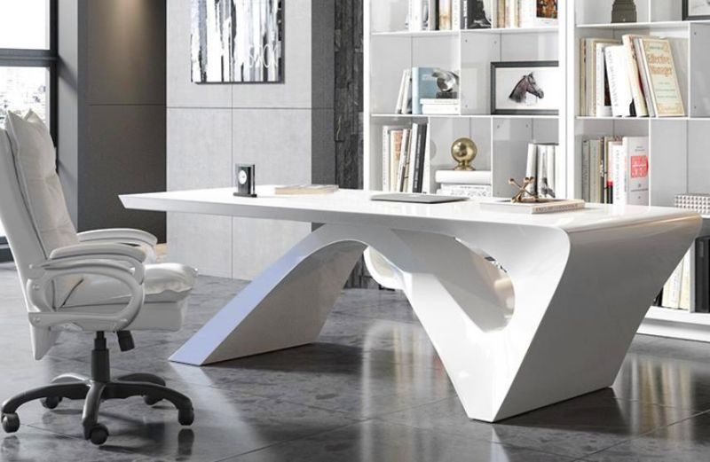 Modern Hot Sale Promotion White Lacquer Director Manage Office Table Design