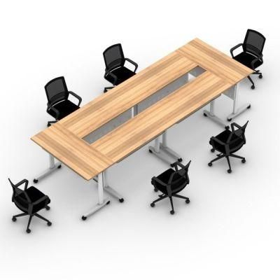 Hot Sale Folding Desk with Wheels Meeting Office Training Folding Study Desk Adjustable Desk Office Desk