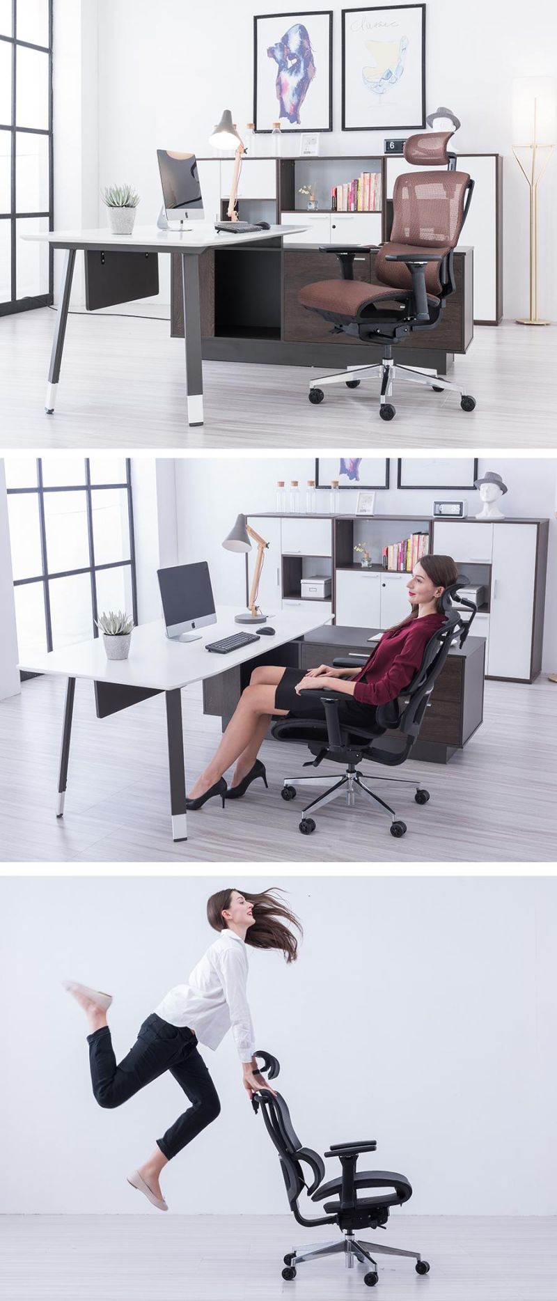 Executive Type Office Chair with Multi-Functional Base