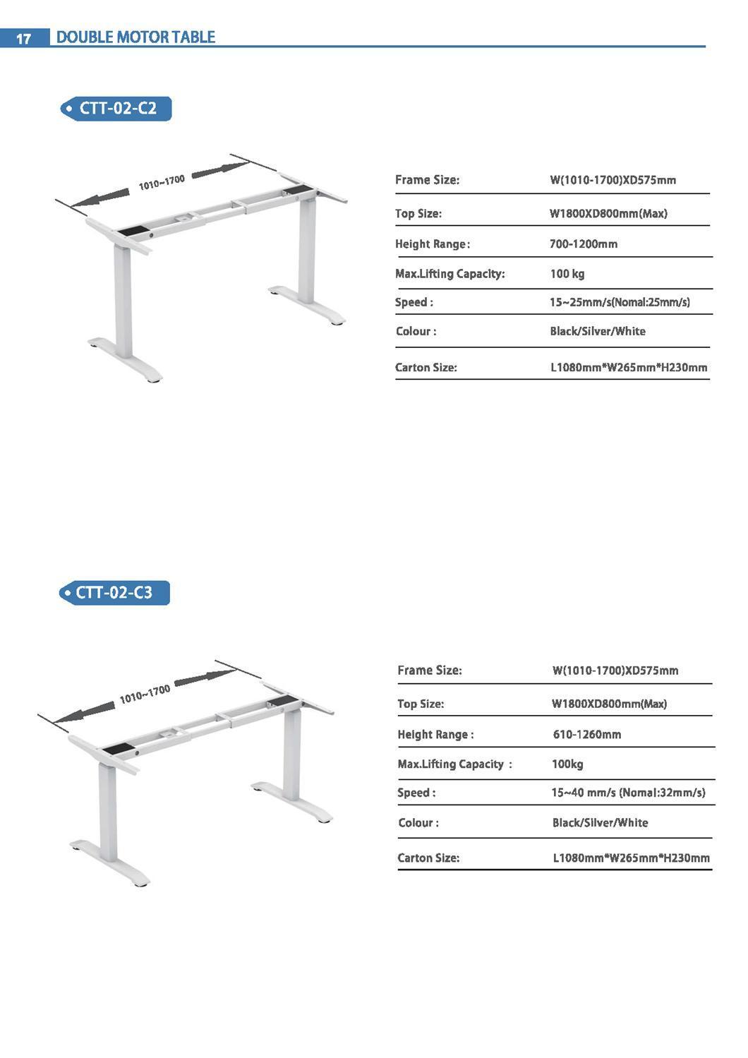 Movable Electric Moter Ergonomic Standing Desk Training Table Height Adjustable Office Table Lifting Table