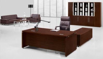 Melamine L Shaped Brown Office Desk Contemporary Office Furniture (FOHBE20-A)