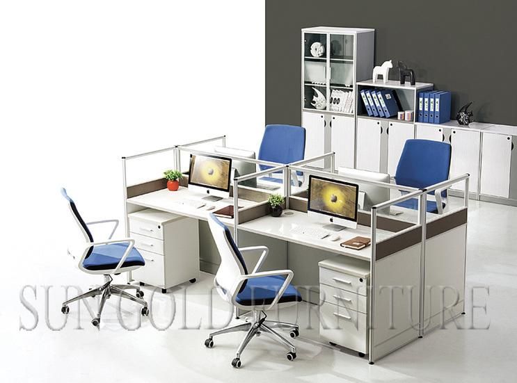 High Quality Modern Design 4 Seat Cubicles Office Workstation with File Cabinet (SZ-WSA030)