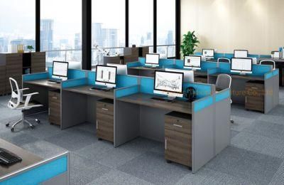 Modern Office Melamine Partition Straight Appearence 6 Person Staff Workstation