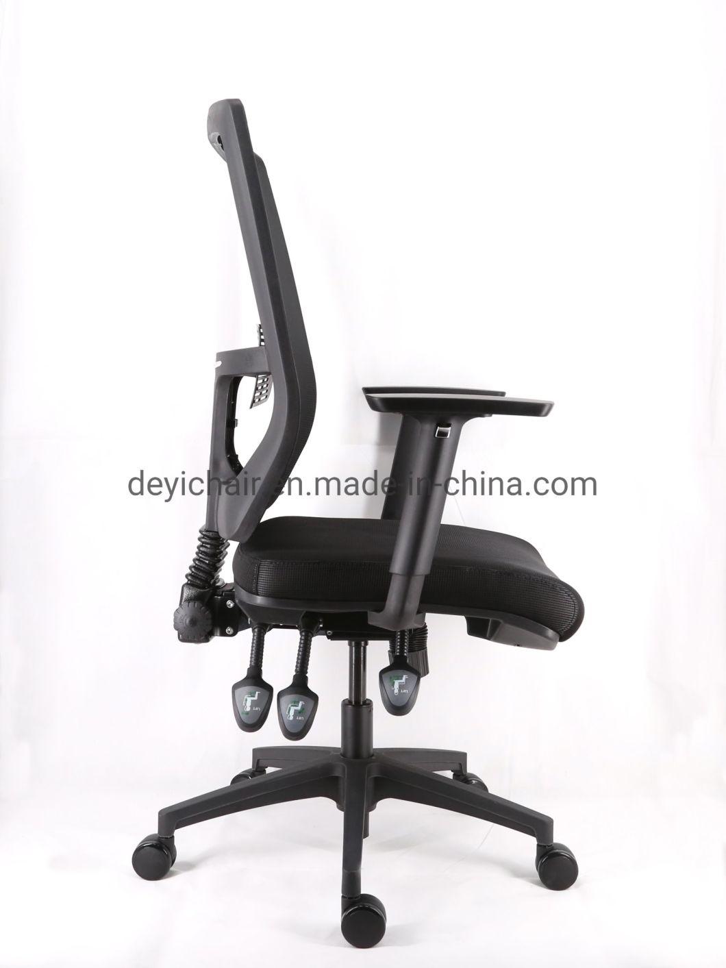 Heavy Duty Three Lever Mechanism Mesh Back Adjustable Arm Nylon Frame Manager Computer Office Chair