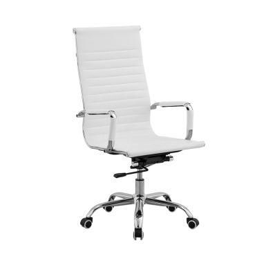 MID Back White Vinyl Conference Chair