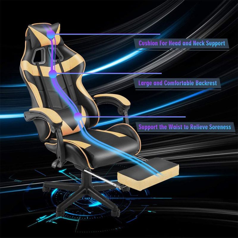 Factory Wholesale Leather Gaming Chair Computer with Footrest