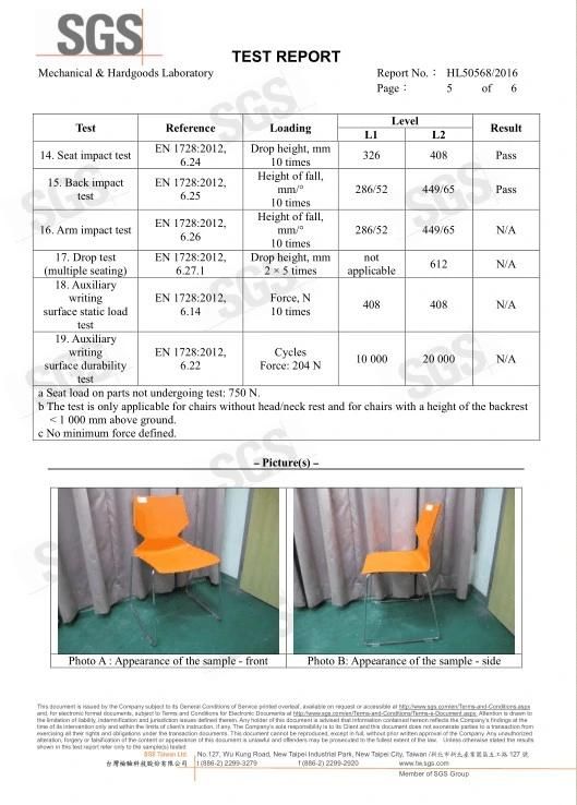 En16139 Standard 150kg Heavy Duty Fancy Quality Plastic Steel Office Chair
