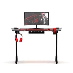 Oneray New Design Adjustable Gaming Computer Desk Table with Multi Colored LED Lights and Cup Holder