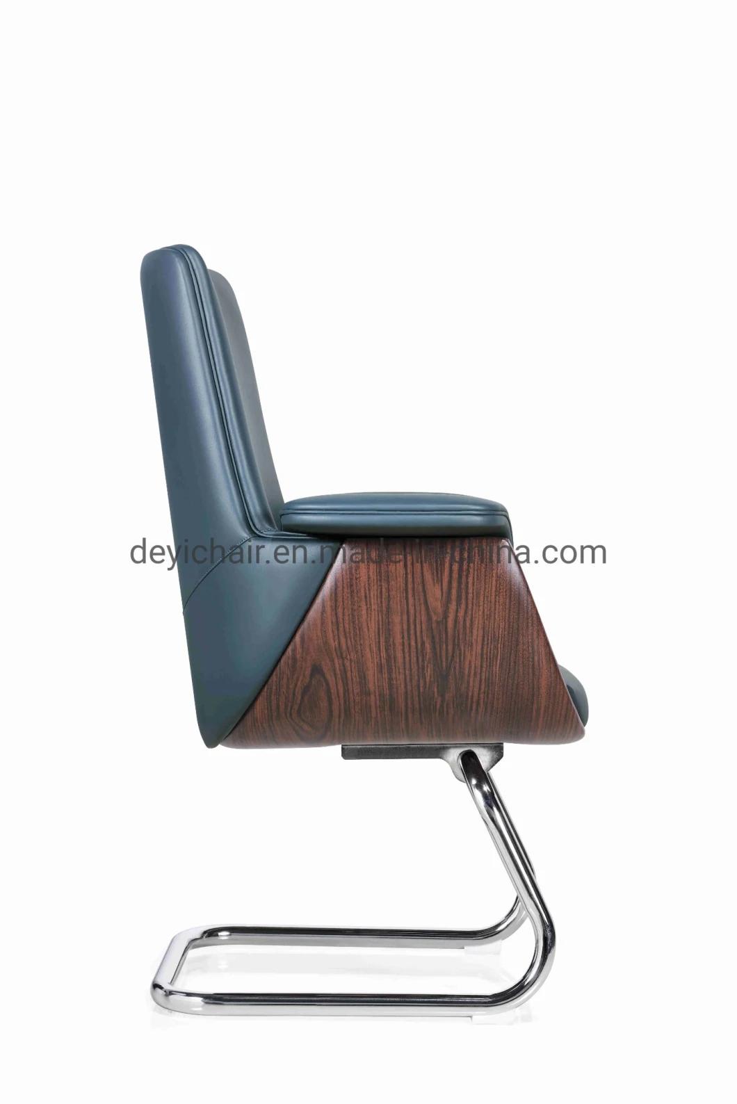 PU / Leather Upholstery for Seat and Back Medium Back Steel Frame with Chromed Finished Conference Chair