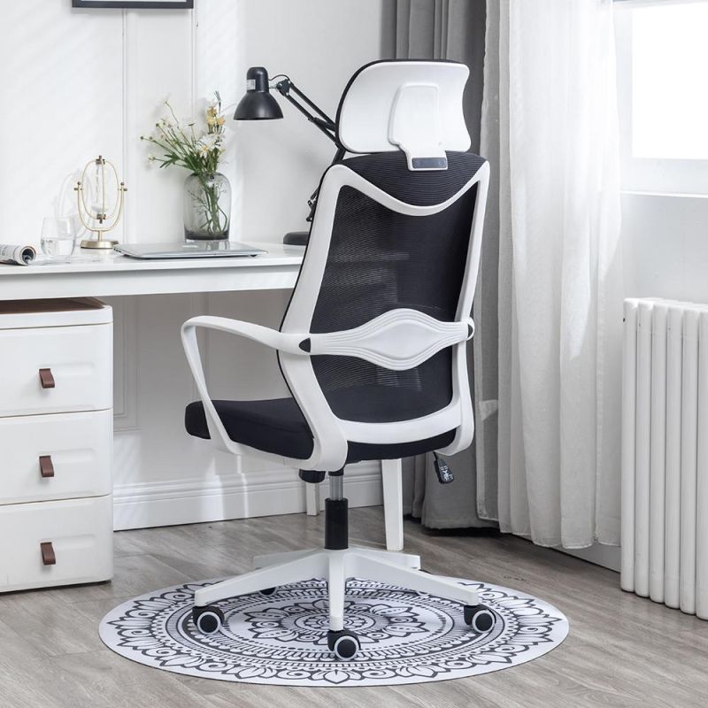 2022 New Design Chair High Back White Plastic Fabric Office Chair Meeting White Chair