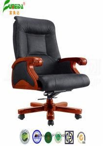 Swivel Leather Executive Office Chair with Solid Wood Foot (FY1048)