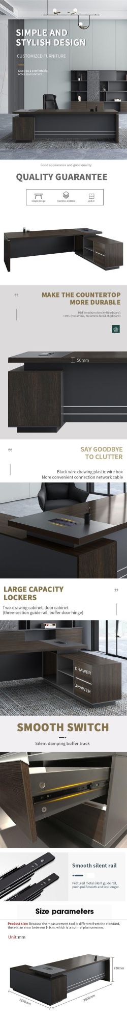Cheap Modern Wooden Melamine Office Furniture Table CEO Executive Office Desk