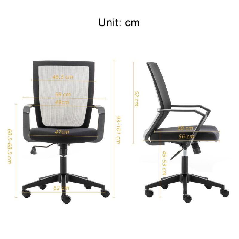 Sillas De Oficina High Quality MID Back Staff Ergonomic Executive Swivel Office Mesh Chairs