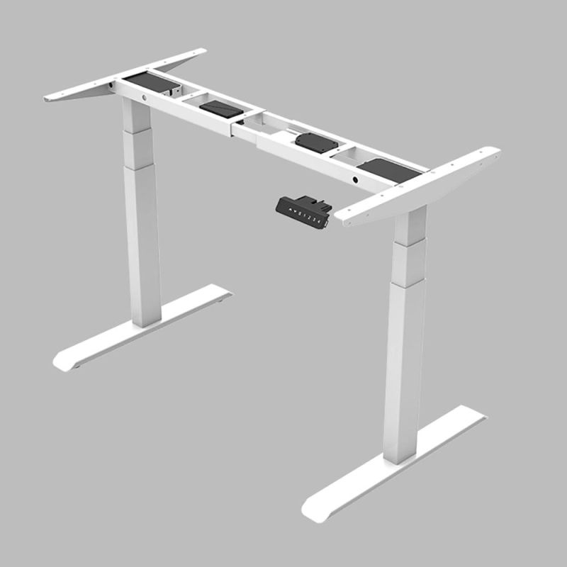 Commercial Office Furniture Motorized Dual Motor 3 Stages Lifting Column Legs SPCC Sit-Stand Desk Frame Electric Height Adjustable Office Computer Table