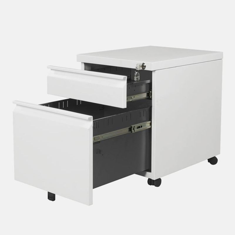 Metal 2 Drawer Mobile Pedestal Office Filing Cabinet Mobile Cabinet