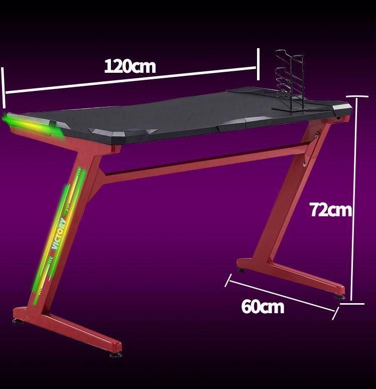 Lisung LED RGB Z Shaped Computer Racing Style Gaming Desk