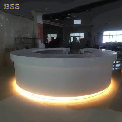 Circular Reception Desk Office Lobby White Salon Circular Reception Desk