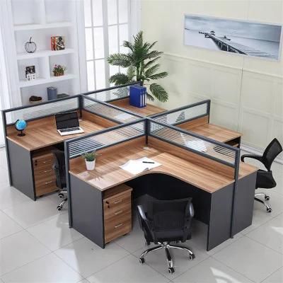 Luxury Furniture Frosted Glass Computer Desk Office Modular Workstation