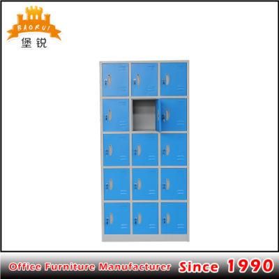 School Gym Furniture Metal Steel Storage 15 Door Locker Cabinet