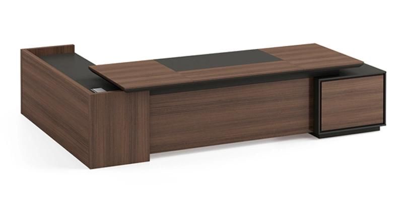 Modern Design Luxury L Shaped Executive Office Desk PVC Edge