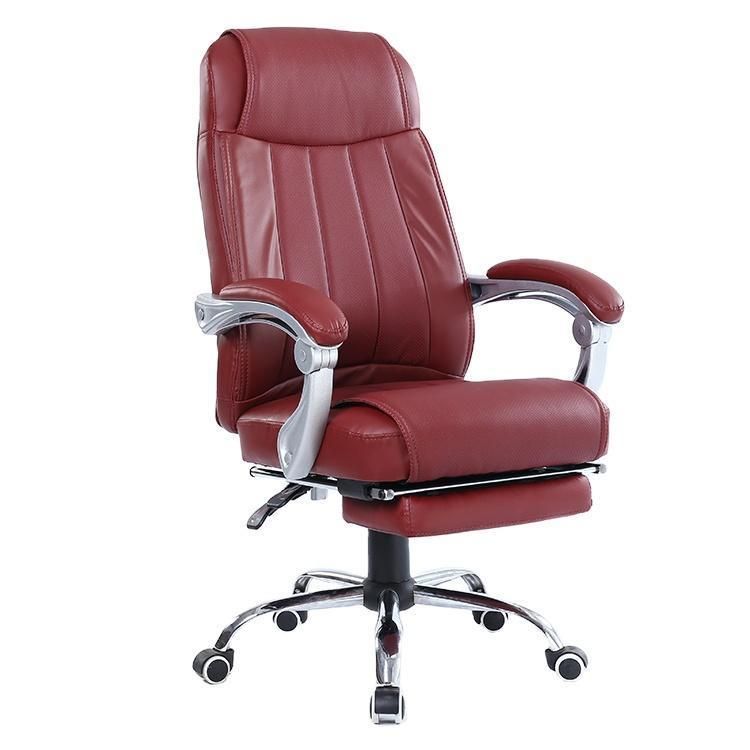 PU Leather High Back Swivel Reclining Office Chair with Footrest