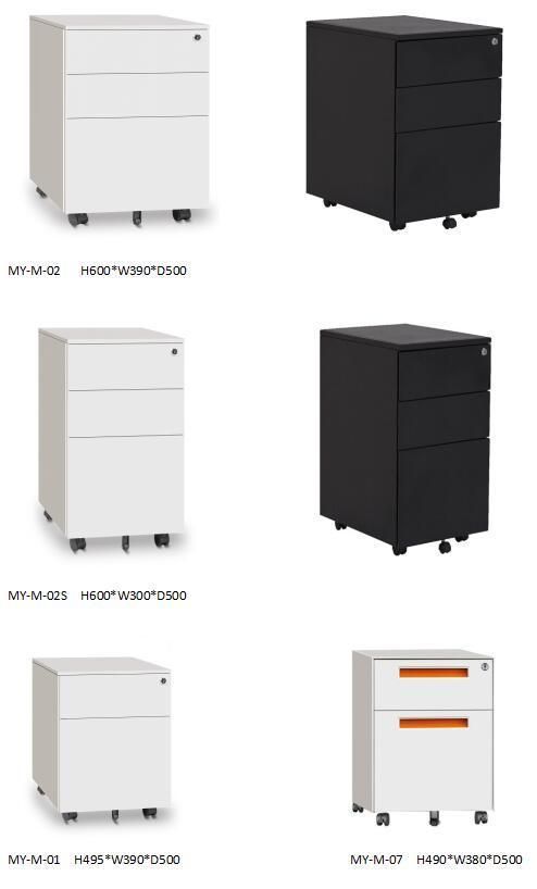 Office 3 Drawers Anti-Tilt Mobile Pedestal Cabinet