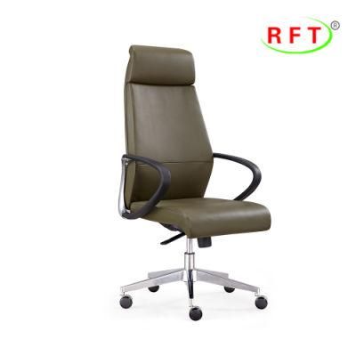 Green PU Leather Top Quality Office Furniture Conference Executive Chair with Armrest