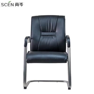 Meeting Room Luxury Durable Furniture Meeting Leather Office Chairs Leather Visitor Chair with Armrest