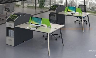 Multi-Functional Office Melamine Partition 2 Seats Staff Work Station with Storage