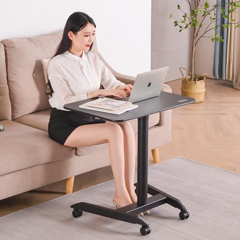 Pneumatic Single Column Height Adjustable Gas Lift Standing Laptop Desk
