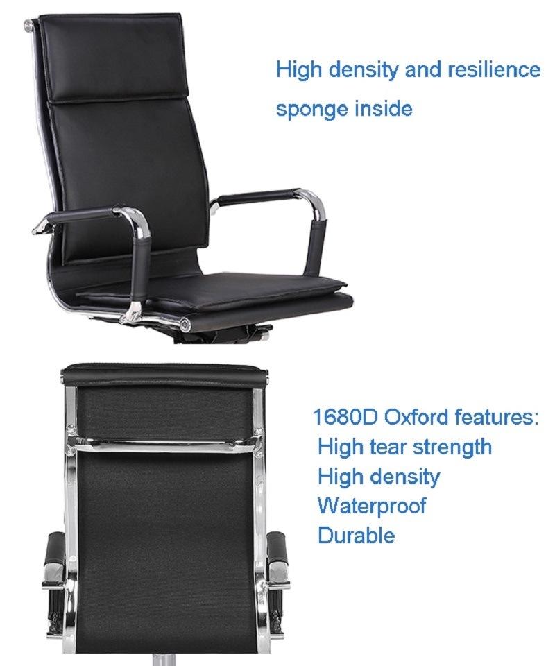 Metal Frame High Back Executive Office Chair Ergonomic Swivel Black Leather Office Chairs