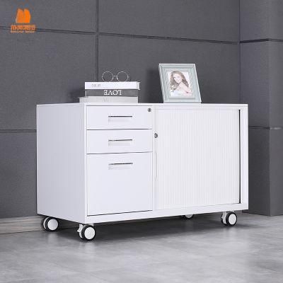 China Tambour Door Movable Cabinet Mobile Caddy 3 Drawer